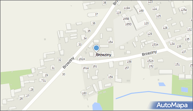 Brzeziny, Brzeziny, 162, mapa Brzeziny