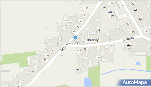 Brzeziny, Brzeziny, 162A, mapa Brzeziny