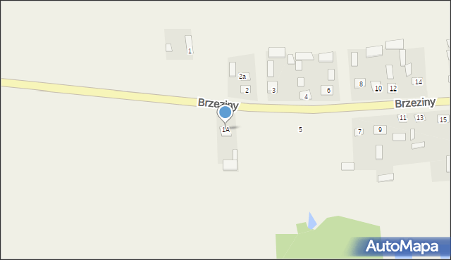 Brzeziny, Brzeziny, 1A, mapa Brzeziny