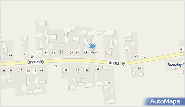 Brzeziny, Brzeziny, 33, mapa Brzeziny