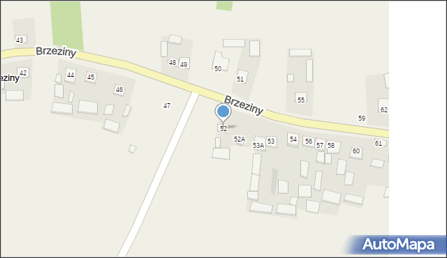 Brzeziny, Brzeziny, 52, mapa Brzeziny