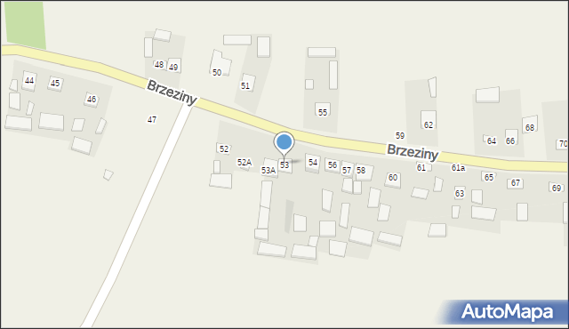 Brzeziny, Brzeziny, 53, mapa Brzeziny