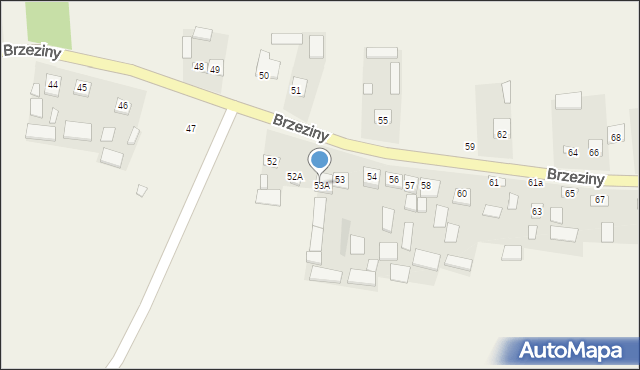 Brzeziny, Brzeziny, 53A, mapa Brzeziny