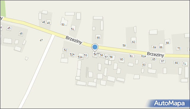 Brzeziny, Brzeziny, 54, mapa Brzeziny