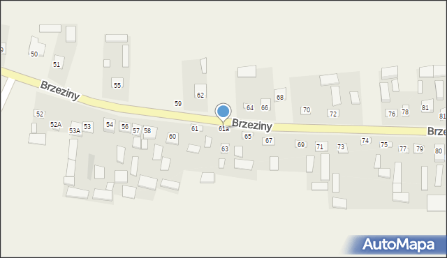 Brzeziny, Brzeziny, 61a, mapa Brzeziny