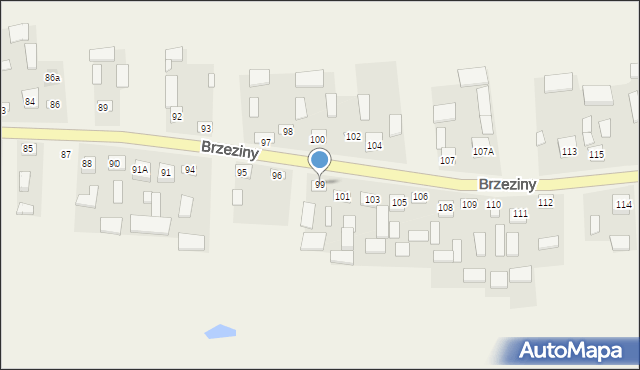 Brzeziny, Brzeziny, 99, mapa Brzeziny