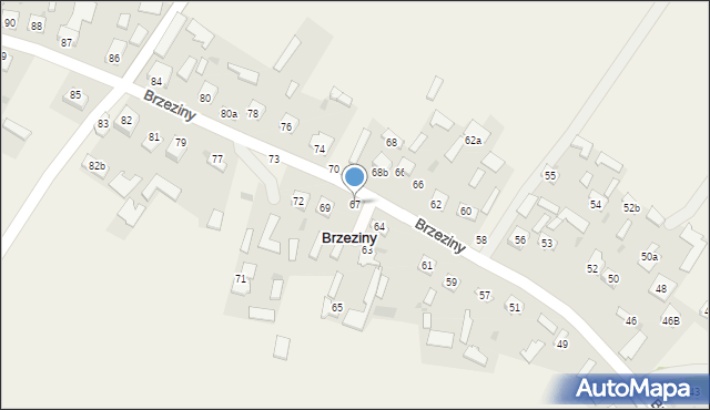 Brzeziny, Brzeziny, 67, mapa Brzeziny