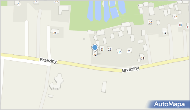 Brzeziny, Brzeziny, 24, mapa Brzeziny