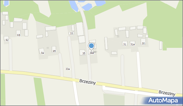 Brzeziny, Brzeziny, 34a, mapa Brzeziny