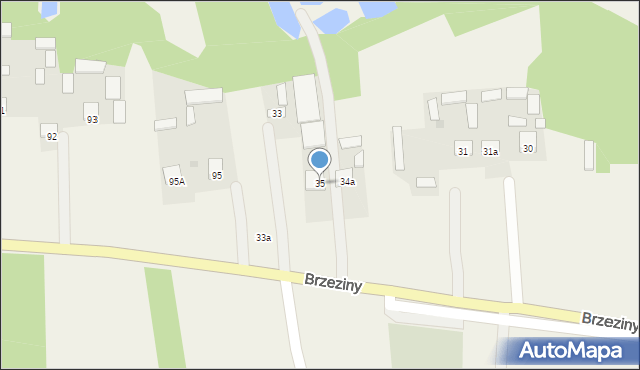 Brzeziny, Brzeziny, 35, mapa Brzeziny