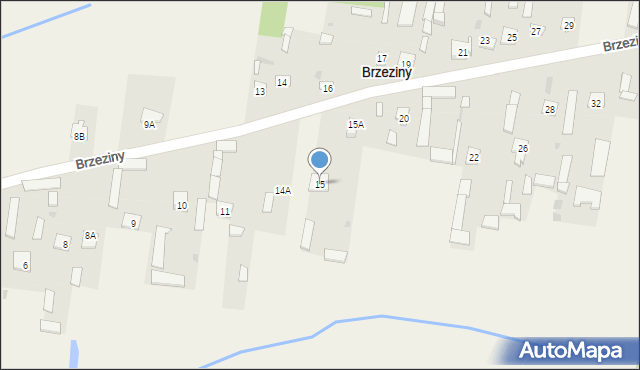 Brzeziny, Brzeziny, 15, mapa Brzeziny