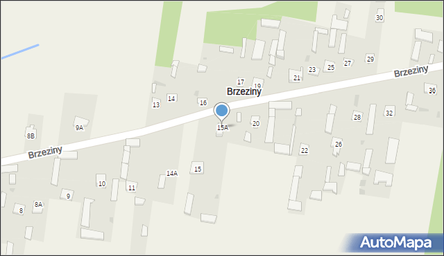 Brzeziny, Brzeziny, 15A, mapa Brzeziny