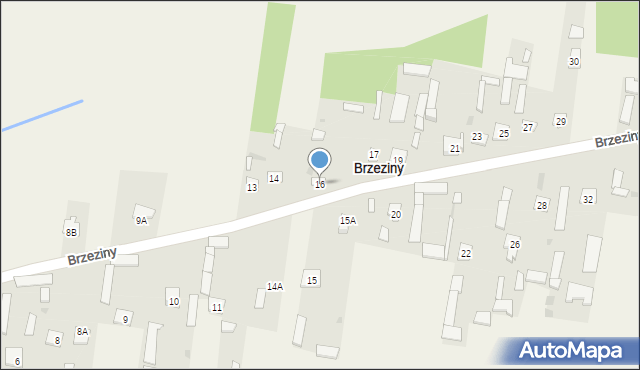 Brzeziny, Brzeziny, 16, mapa Brzeziny