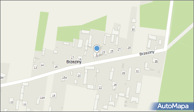 Brzeziny, Brzeziny, 21, mapa Brzeziny