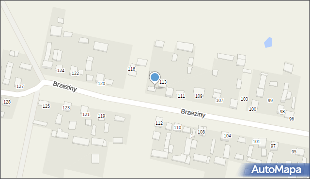 Brzeziny, Brzeziny, 115, mapa Brzeziny