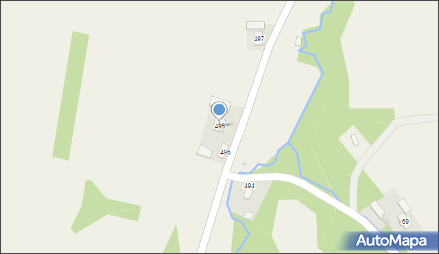 Brzeziny, Brzeziny, 495, mapa Brzeziny