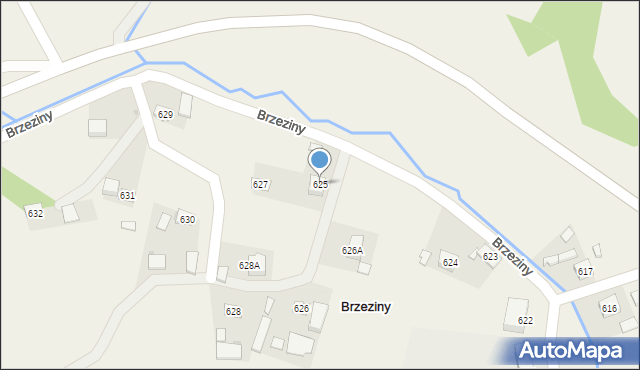 Brzeziny, Brzeziny, 625, mapa Brzeziny