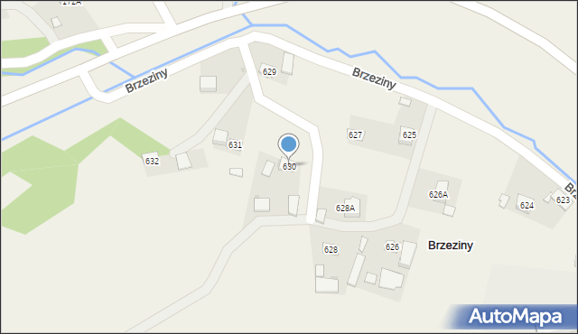 Brzeziny, Brzeziny, 630, mapa Brzeziny