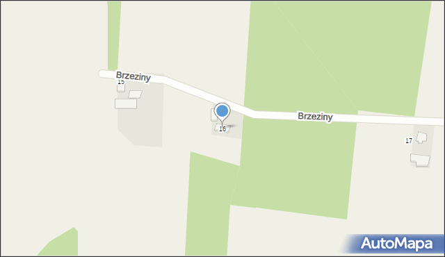 Brzeziny, Brzeziny, 16, mapa Brzeziny