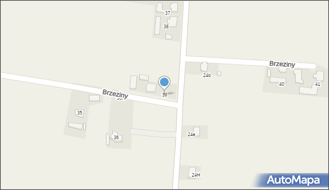 Brzeziny, Brzeziny, 39, mapa Brzeziny