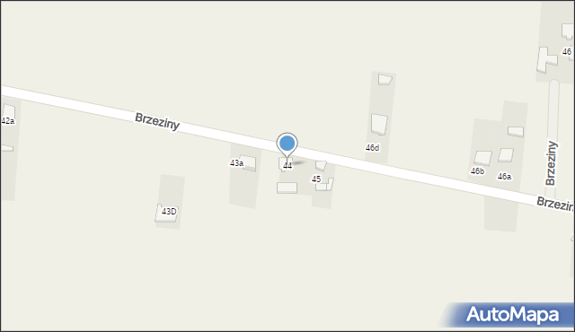 Brzeziny, Brzeziny, 44, mapa Brzeziny