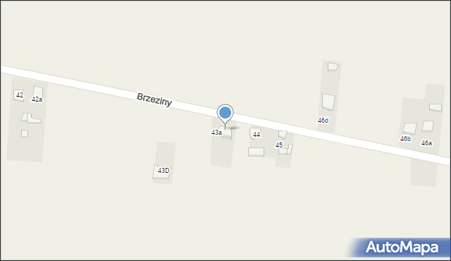 Brzeziny, Brzeziny, 44A, mapa Brzeziny