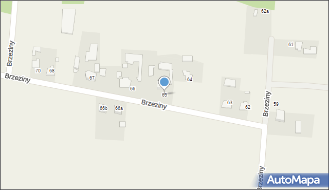 Brzeziny, Brzeziny, 65, mapa Brzeziny