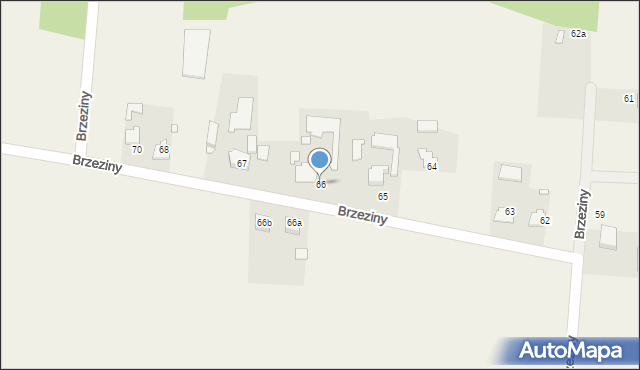 Brzeziny, Brzeziny, 66, mapa Brzeziny