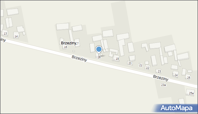 Brzeziny, Brzeziny, 18, mapa Brzeziny