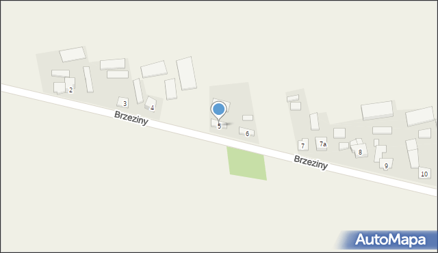 Brzeziny, Brzeziny, 5, mapa Brzeziny