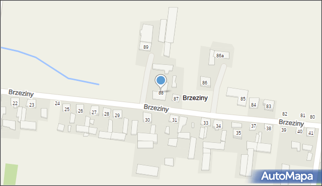 Brzeziny, Brzeziny, 88, mapa Brzeziny