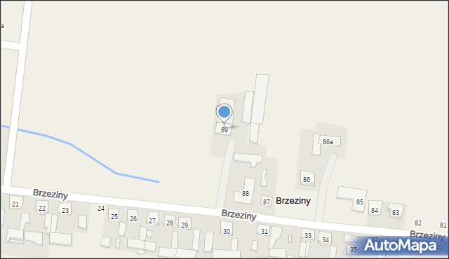 Brzeziny, Brzeziny, 89, mapa Brzeziny