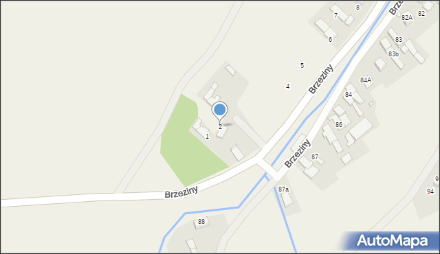 Brzeziny, Brzeziny, 2, mapa Brzeziny
