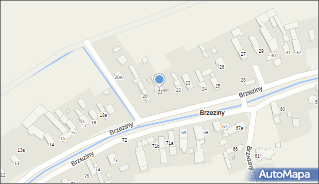 Brzeziny, Brzeziny, 21, mapa Brzeziny