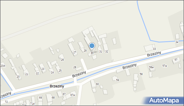 Brzeziny, Brzeziny, 30, mapa Brzeziny