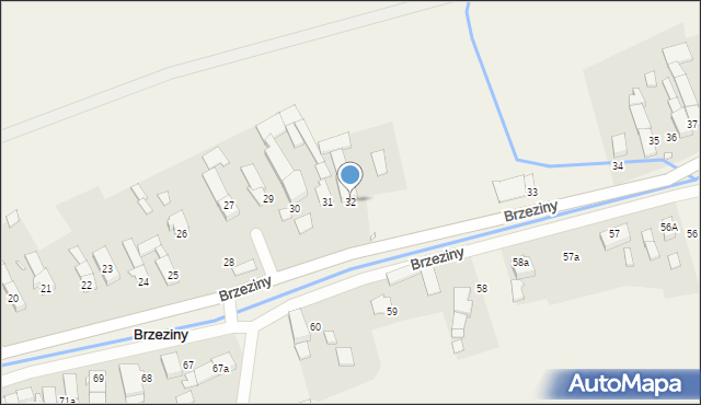 Brzeziny, Brzeziny, 32, mapa Brzeziny