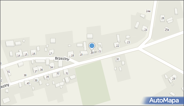 Brzeziny, Brzeziny, 20, mapa Brzeziny