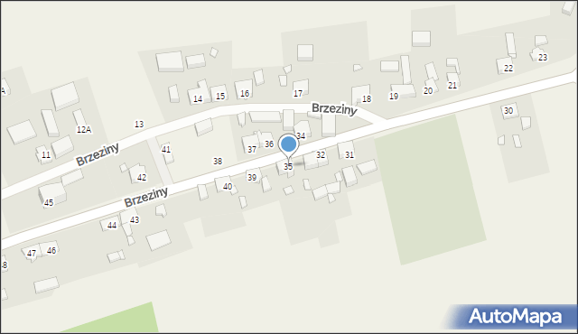 Brzeziny, Brzeziny, 35, mapa Brzeziny