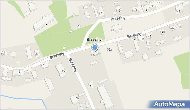 Brzeziny, Brzeziny, 52, mapa Brzeziny