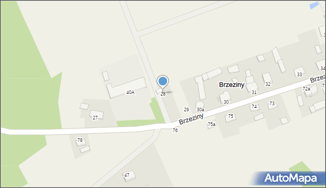 Brzeziny, Brzeziny, 28, mapa Brzeziny