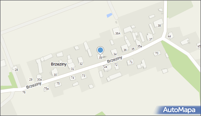 Brzeziny, Brzeziny, 33, mapa Brzeziny