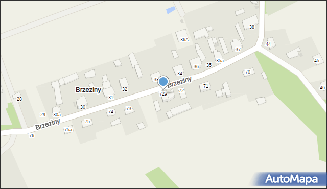 Brzeziny, Brzeziny, 72a, mapa Brzeziny