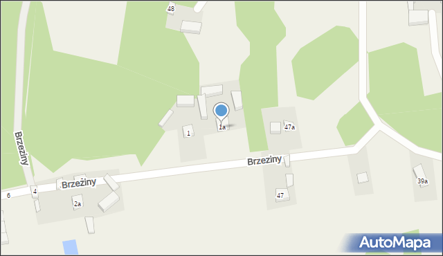 Brzeziny, Brzeziny, 1a, mapa Brzeziny