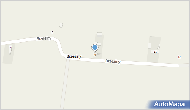 Brzeziny, Brzeziny, 9, mapa Brzeziny