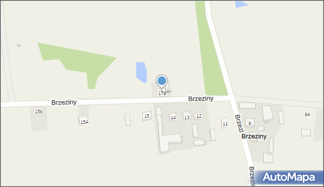 Brzeziny, Brzeziny, 17a, mapa Brzeziny