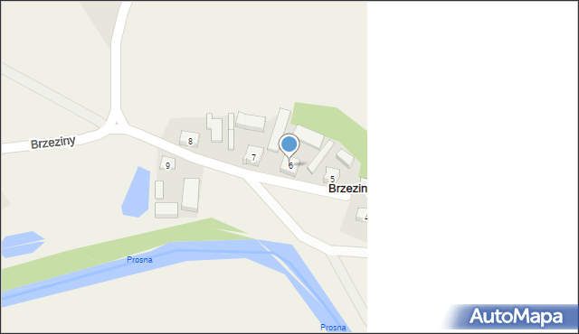 Brzeziny, Brzeziny, 6, mapa Brzeziny