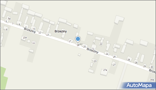 Brzeziny, Brzeziny, 19, mapa Brzeziny