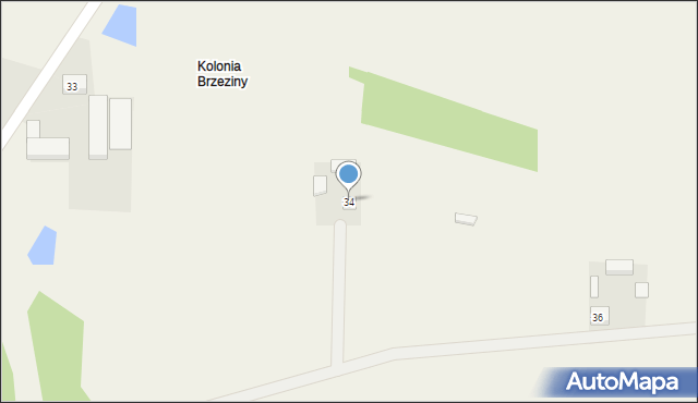 Brzeziny, Brzeziny, 34, mapa Brzeziny