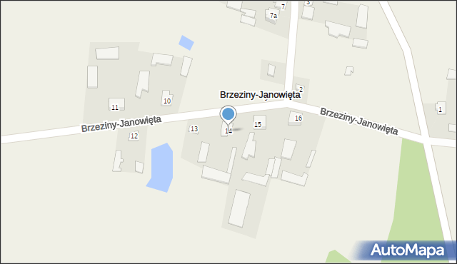 Brzeziny-Janowięta, Brzeziny-Janowięta, 14, mapa Brzeziny-Janowięta