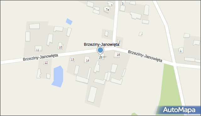 Brzeziny-Janowięta, Brzeziny-Janowięta, 15, mapa Brzeziny-Janowięta